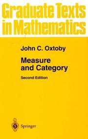 Cover of: Measure and category by John C. Oxtoby