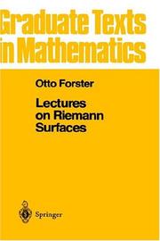 Cover of: Lectures on Riemann surfaces by Otto Forster