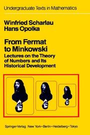 Cover of: From Fermat to Minkowski by Winfried Scharlau, H. Opolka, W.K. Bühler, G. Cornell, W. Scharlau, H. Opolka