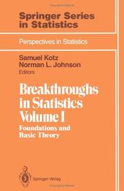 Cover of: Breakthroughs in Statistics: Volume 1: Foundations and Basic Theory (Springer Series in Statistics / Perspectives in Statistics)