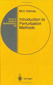 Cover of: Introduction to perturbation methods