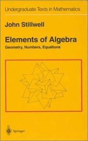 Cover of: Elements of Algebra