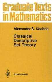 Cover of: Classical descriptive set theory by A. S. Kechris