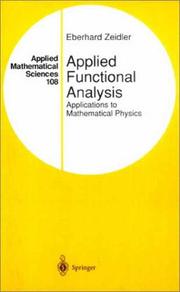 Cover of: Applied Functional Analysis by Eberhard Zeidler, Eberhard Zeidler