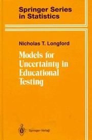 Cover of: Models for uncertainty in educational testing
