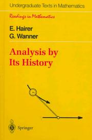 Cover of: Analysis by its history by Ernst Hairer