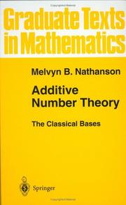 Cover of: Additive number theory by Melvyn B. Nathanson