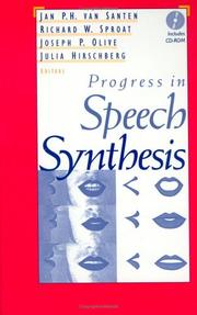 Cover of: Progress in speech synthesis