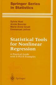 Cover of: Statistical tools for nonlinear regression: a practical guide with S-PLUS examples