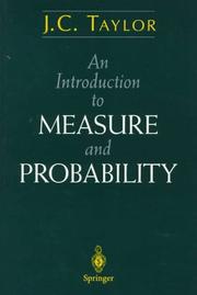 Cover of: An Introduction to Measure and Probability