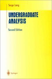 Cover of: Undergraduate analysis by Serge Lang