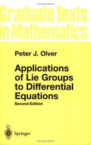 Cover of: Applications of Lie Groups to Differential Equations by Peter J. Olver