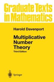 Cover of: Multiplicative number theory by Harold Davenport