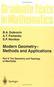 Cover of: Modern Geometry. Methods and Applications: Part 2: The Geometry and Topology of Manifolds (Graduate Texts in Mathematics)