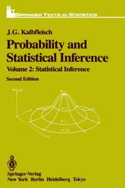 Cover of: Probability and statistical inference by J. G. Kalbfleisch, J. G. Kalbfleisch