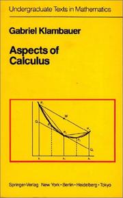 Cover of: Aspects of calculus
