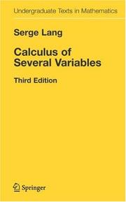 Cover of: Calculus of several variables by Serge Lang, Serge Lang