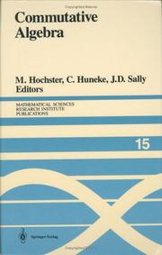 Cover of: Commutative Algebra by Melvin Hochster, C. Huneke, Judith D. Sally