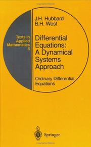 Cover of: Differential equations: a dynamical systems approach