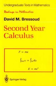 Cover of: Second year calculus: from celestial mechanics to special relativity