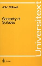 Cover of: Geometry of surfaces