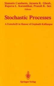 Cover of: Stochastic Processes: A Festschrift in Honour of Gopinath Kallianpur