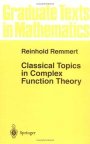 Cover of: Classical topics in complex function theory