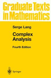 Cover of: Complex analysis by Serge Lang