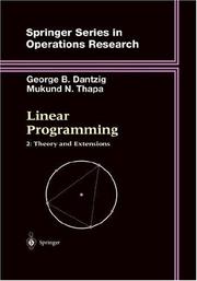 Cover of: Linear Programming 2: Theory and Extensions