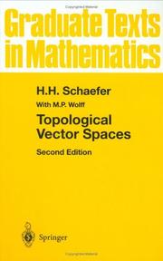 Cover of: Topological vector spaces by Helmut H. Schaefer