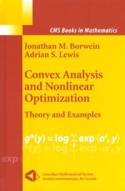 Cover of: Convex Analysis and Nonlinear Optimization: Theory and Examples (CMS Books in Mathematics)