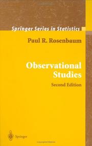 Cover of: Observational studies by Paul R. Rosenbaum