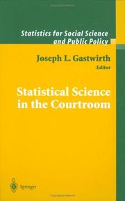Cover of: Statistical science in the courtroom