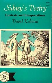 Cover of: Sidney's Poetry by David Kalstone