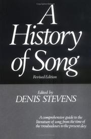 Cover of: History of Song by Denis Stevens