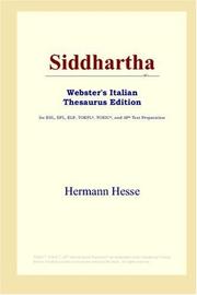 Cover of: Siddhartha (Webster's Italian Thesaurus Edition) by Hermann Hesse