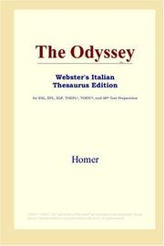 Cover of: The Odyssey (Webster's Italian Thesaurus Edition) by Όμηρος (Homer)