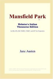 Cover of: Mansfield Park (Webster's Italian Thesaurus Edition) by Jane Austen
