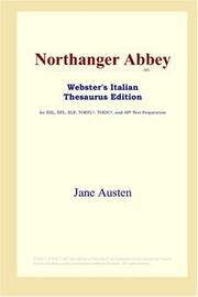 Cover of: Northanger Abbey (Webster's Italian Thesaurus Edition) by Jane Austen