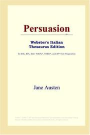 Cover of: Persuasion (Webster's Italian Thesaurus Edition) by Jane Austen