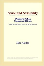 Cover of: Sense and Sensibility (Webster