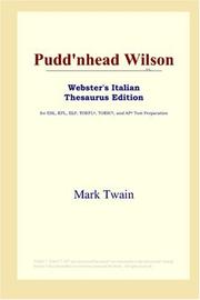 Cover of: Pudd'nhead Wilson (Webster's Italian Thesaurus Edition) by Mark Twain