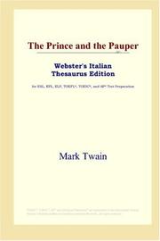Cover of: The Prince and the Pauper (Webster's Italian Thesaurus Edition) by Mark Twain