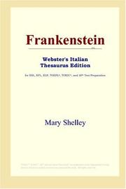 Cover of: Frankenstein (Webster's Italian Thesaurus Edition) by Mary Shelley, Mary Shelley