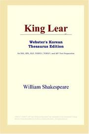 Cover of: King Lear (Webster's Korean Thesaurus Edition) by William Shakespeare
