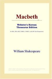 Cover of: Macbeth (Webster's Korean Thesaurus Edition) by William Shakespeare