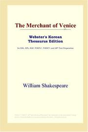 Cover of: The Merchant of Venice (Webster's Korean Thesaurus Edition) by William Shakespeare