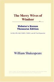 Cover of: The Merry Wives of Windsor (Webster's Korean Thesaurus Edition) by William Shakespeare