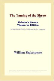 Cover of: The Taming of the Shrew (Webster's Korean Thesaurus Edition) by William Shakespeare