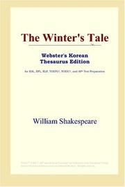 Cover of: The Winter's Tale (Webster's Korean Thesaurus Edition) by William Shakespeare